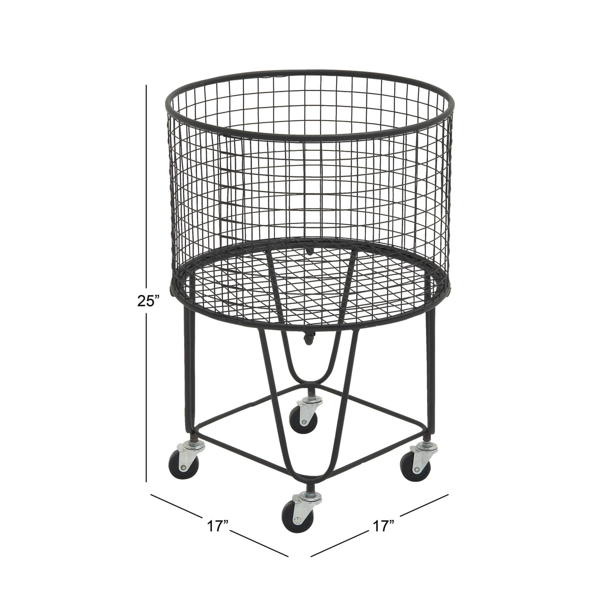 CosmoLiving by Cosmopolitan 24" Black Industrial Metal Storage Cart